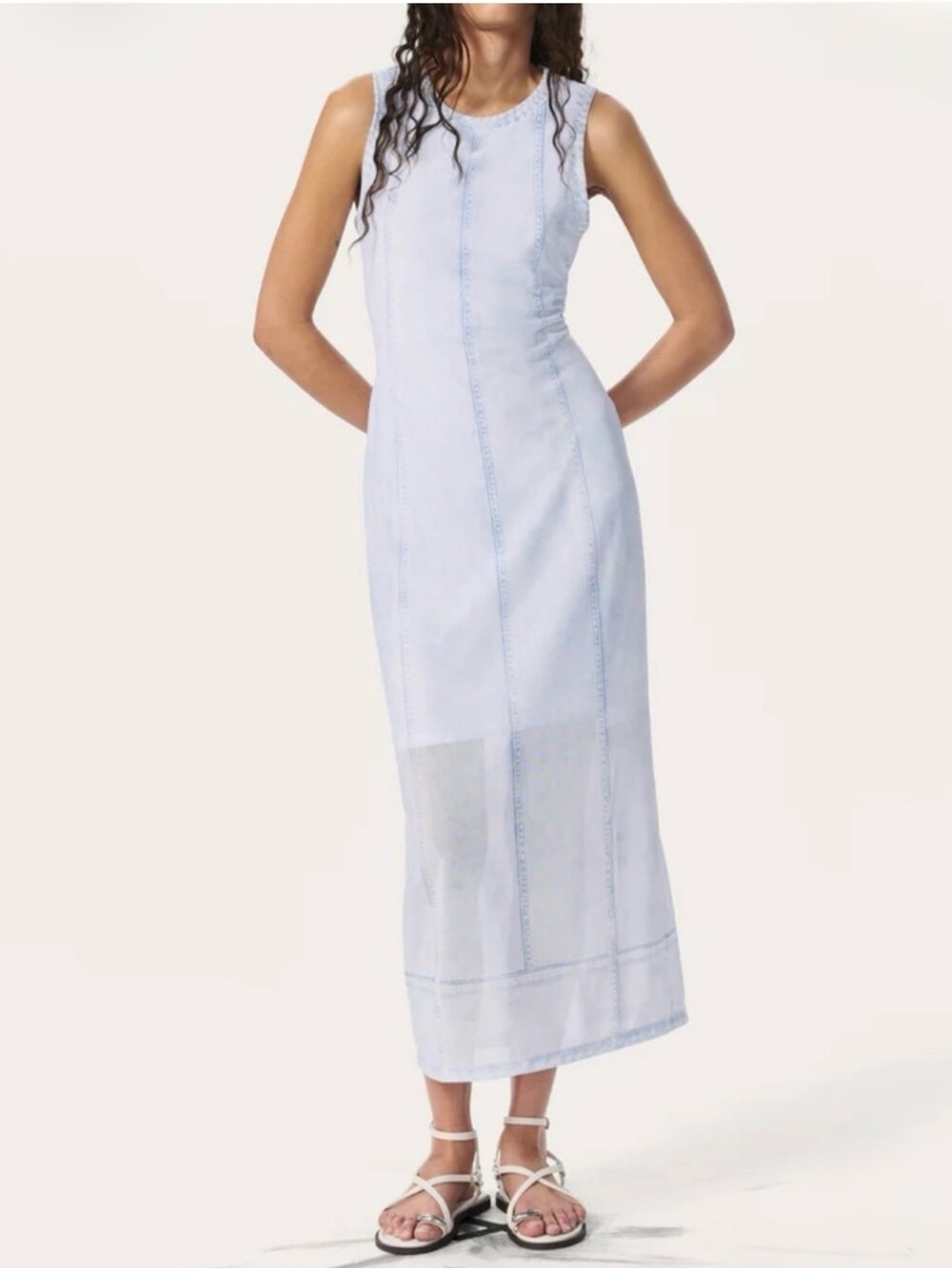 rag & bone Light Blue Sleeveless Midi Dress